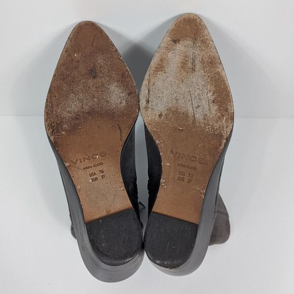 Vince Mavis Wedge Ankle Boots Charcoal Gray Suede Women's 7 - Picture 8 of 9